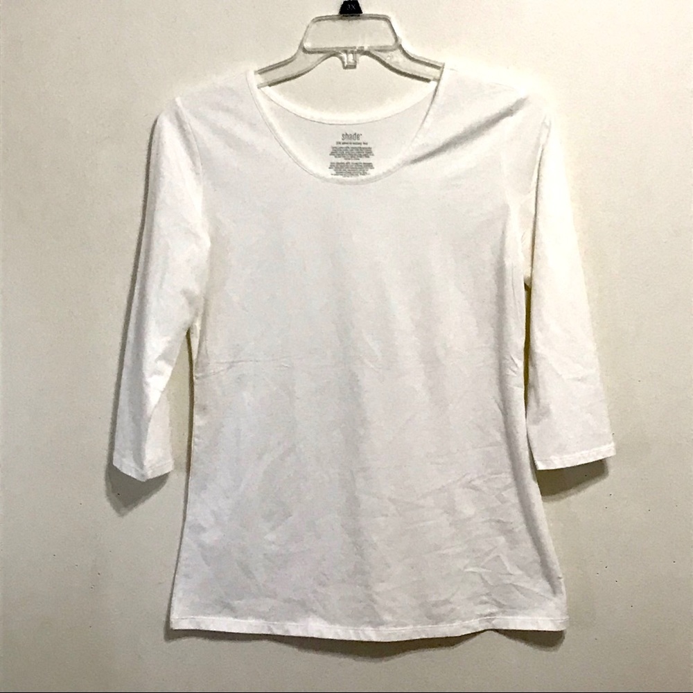 ⭐️3/$10⭐️ Like New! White 3/4 Sleeve Tee